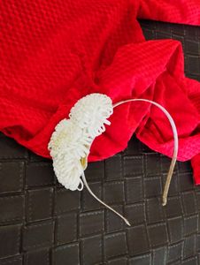 White Soft Hair Band For Girl