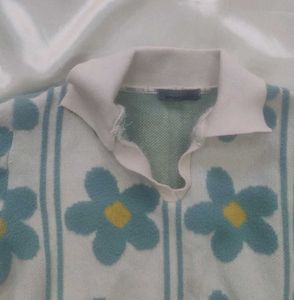 Floral Pattern Knit Sweater