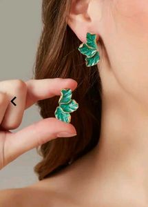 Unique Green Enamel Butterfly Earrings