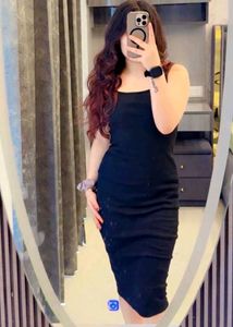 Sleek Black Bodycon Midi Dress