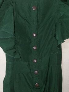 Stylish Green Ruffled Jumpsuit