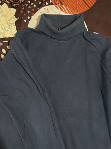 Classic Navy Blue Turtleneck Sweater
