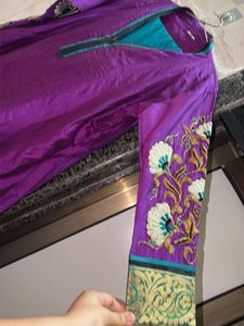 Elegant Purple Embroidered Anarkali Kurta