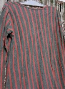 Striped Pink &amp; Grey T-Shirt