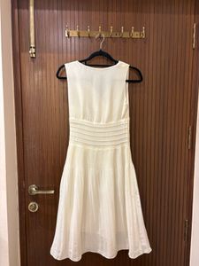 Elegant Cream V-Neck Dress