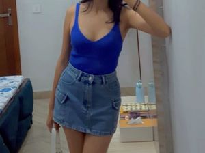 blue v neck tank top