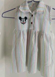 Cute Striped Mickey Mouse Dress