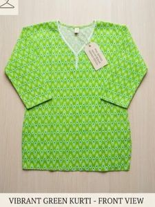 Vibrant Green Printed Kurti