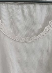 Cute Lace Trim Ribbed Cropped Top