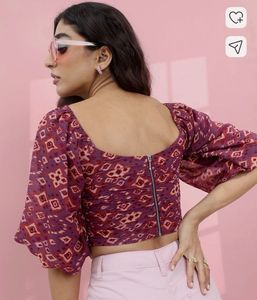 Boho Print Smocked Crop Top