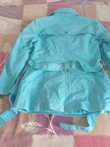 Chic Teal Double-Breasted Blazer