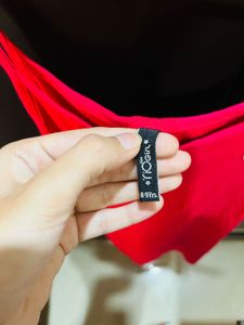 Cute Red Spaghetti Strap Top with Cactus Patch