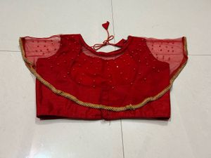 Red Embellished Blouse