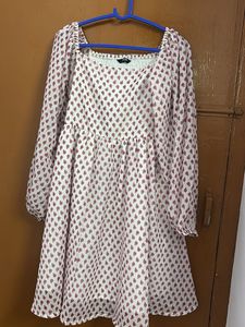 Chic Patterned Square Neck Dress