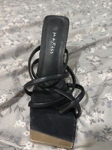 Strappy Square Toe Heels