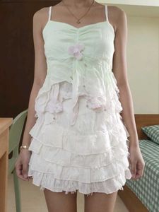 COMBO fairycore / beach ombre green + yellow top
