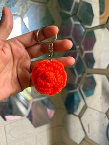 Handmade Crochet flower  Keychain