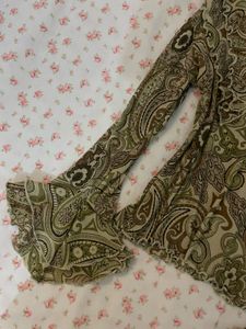 Paisley Print Bell Sleeve Top