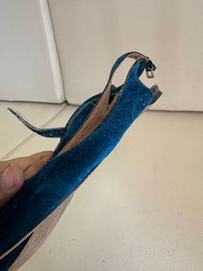 Teal Suede Slingback Flats