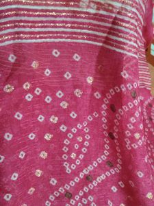 Vibrant Pink Bandhani Saree