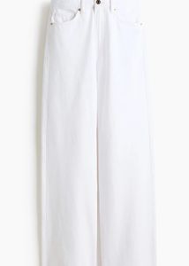 H&M-White Slim fit Mom high ankle jeans