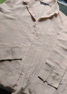 Classic Pleated Button-Up Blouse