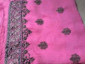 Pink Embroidered Saree