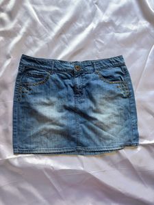 imported y2k Blue Denim mini Skirt