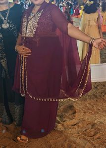 Indo Western Crop Top , Shrug With Bottom