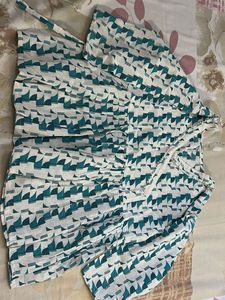 Green Geometric Print Kurta