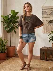 🎁Butterfly Boho Brown Knit Top R