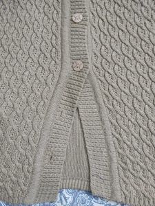Womens Beige Knit Sleeveless Cardigan