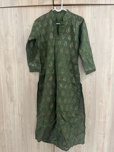 Olive green kurta