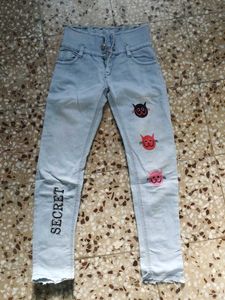 Cute Cartoon Patch Jeans for Women