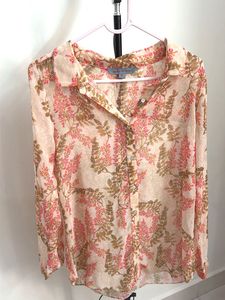 Sheer Floral Print Blouse