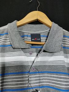 Grey Stripes Polo T-Shirt ( Men)