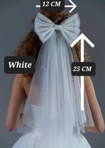 Bow Veil Headpiece - Pack of 3 White Babypink Lave