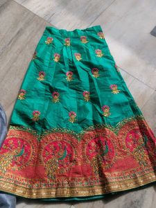 Embroidered Teal Green Lehenga Skirt