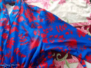 Vibrant Blue Floral Print Top