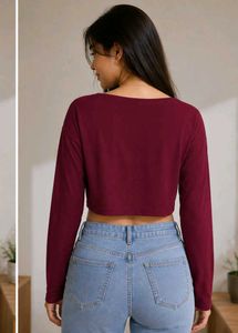 Burgundy "Slay All Day" Crop Top