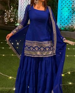 Royal Blue sharara Set