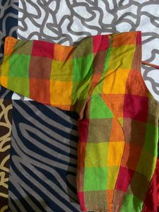 Vibrant Checked Ethnic Blouse