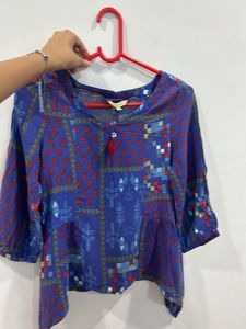 Blue Printed Ethnic Kurta