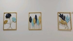 Set of 3 Leaf Wall Art Decor