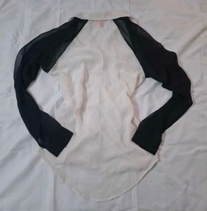 Chic y2k White &amp; Black Button-Up Shirt