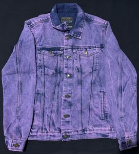 Purple Denim Jacket with Flap Pockets