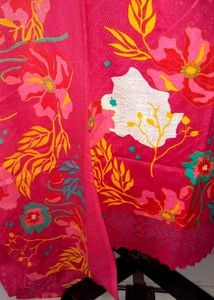 Fuschia Golden Detailing Cotton Suit