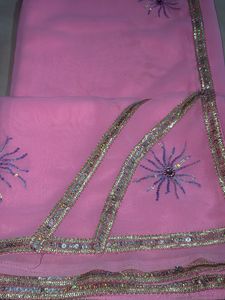 Beautiful Pink Embroidered Saree