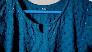 Blue Chikankari Kurti With Surprise Freebie
