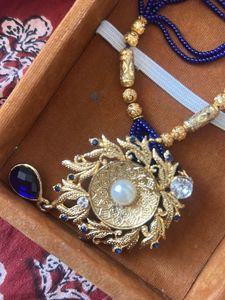 Blue Stone &amp; Pearl Necklace Set